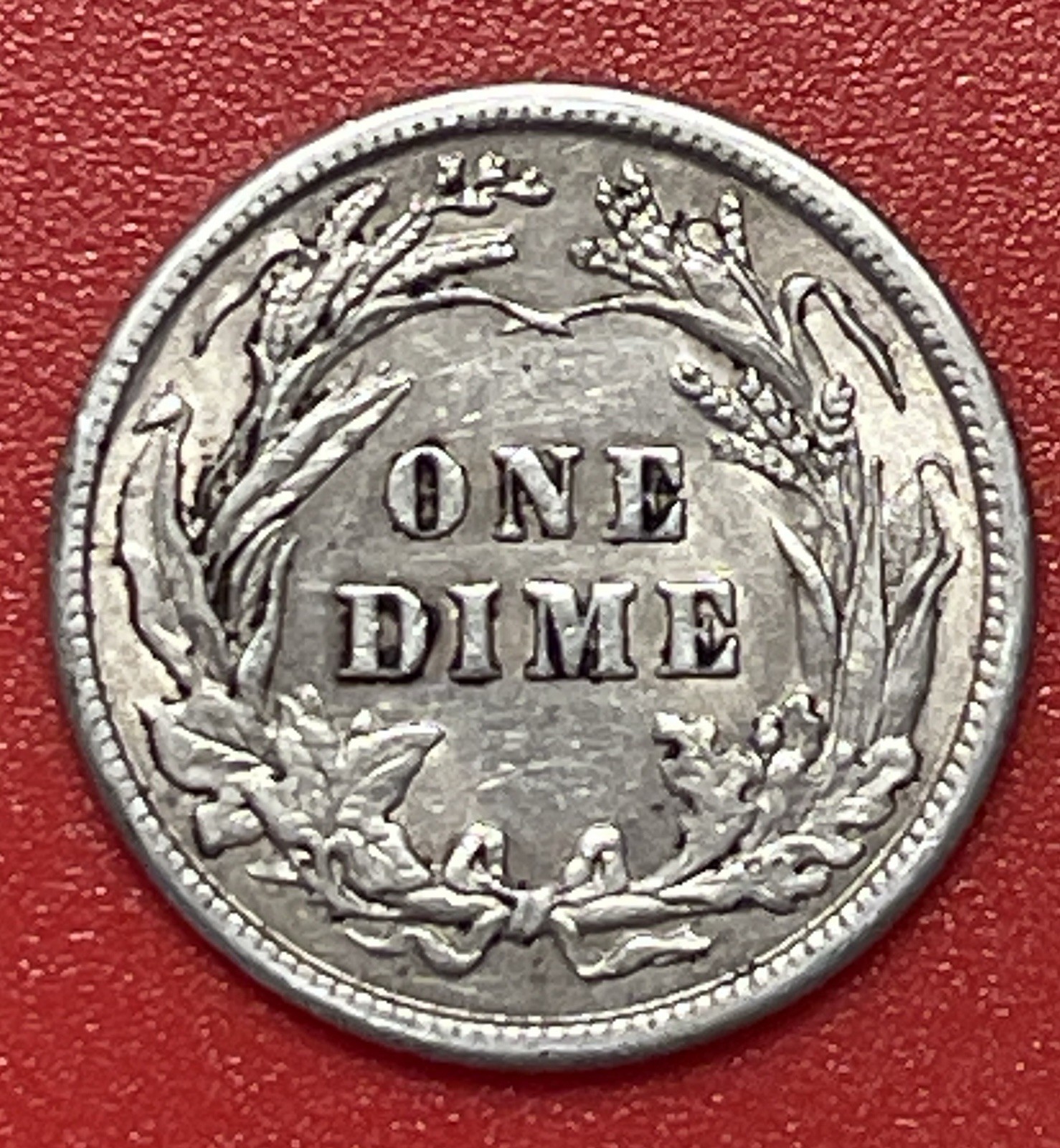 1916 P Barber Silver Dime, About Uncirculated (AU).