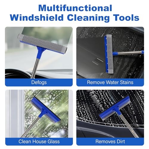 Car Windshield Squeegee wtih 15-23inch Handle, Car Window Cleaning Tool