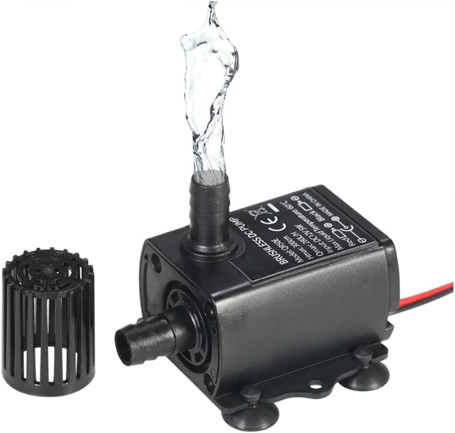 Water Pump Aquarium, Submersible Water Pump, DC 12V 5W, Mini Quiet Pump for Pond