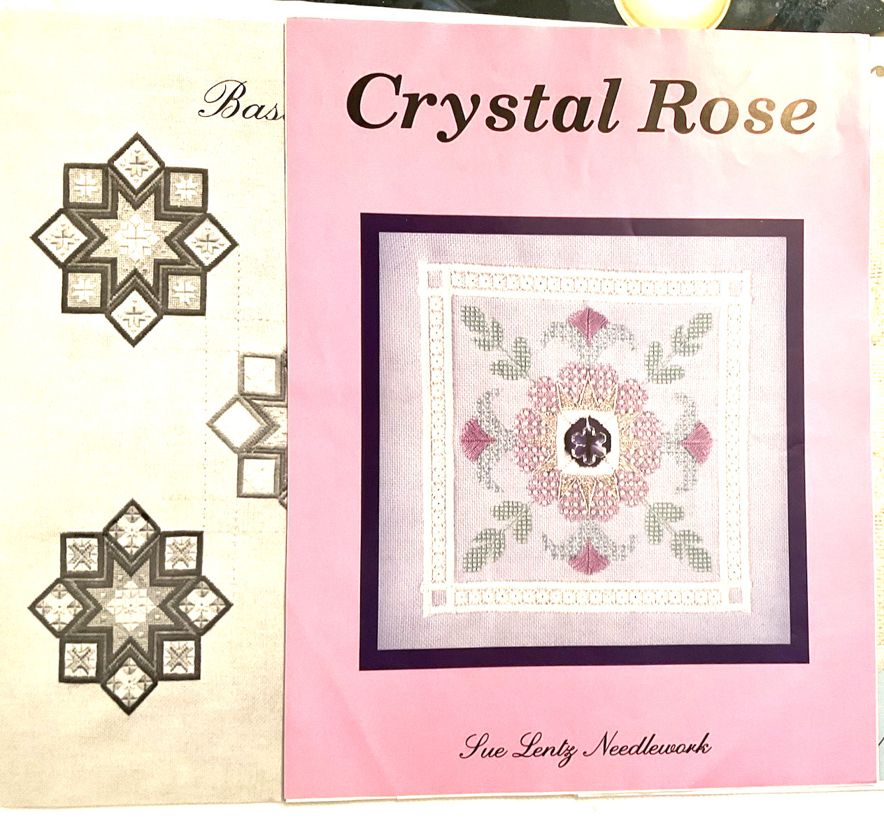 Sue Lentz Cross Stitch Charts Lot of 2 Basic Silk and Crystal Rose New