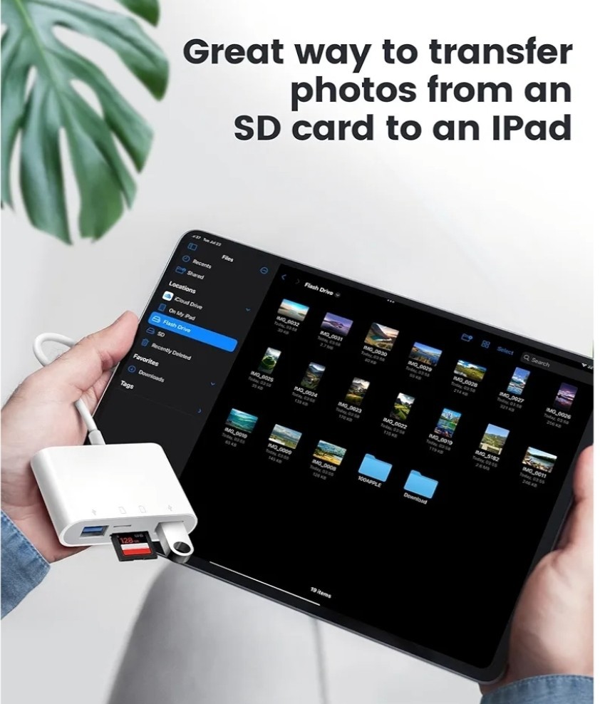 USB C SD Card Reader, Type C 4-Slots Memory Card Adapter with Dual USB Ports