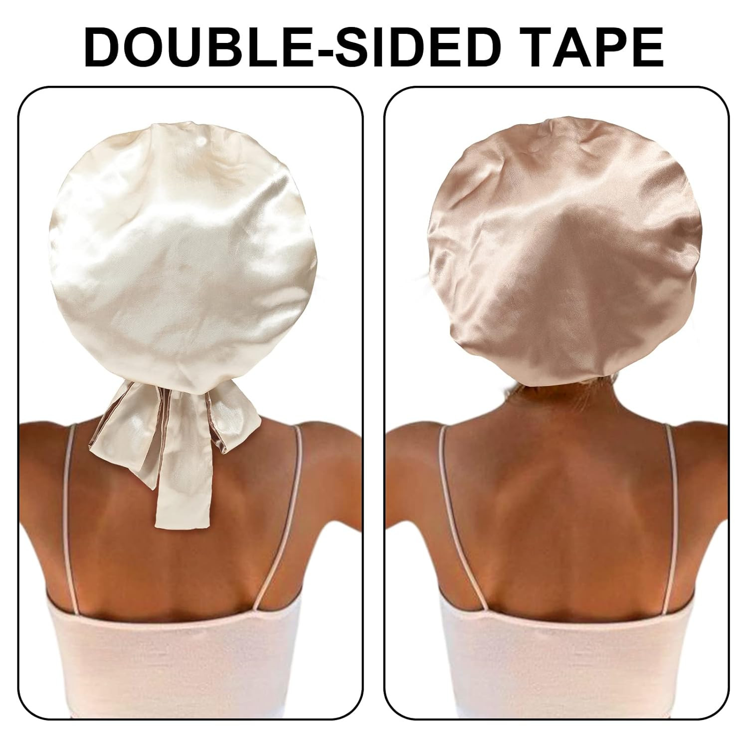 Satin Bonnet Silk Sleep Cap with Stretchy Tie Band for Curly Hair - Silk Hair Wr