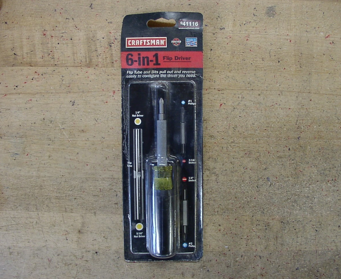 Vntg NOS Craftsman USA 41116 6 In 1 Flip Screwdriver Set,Orig. Pkg!