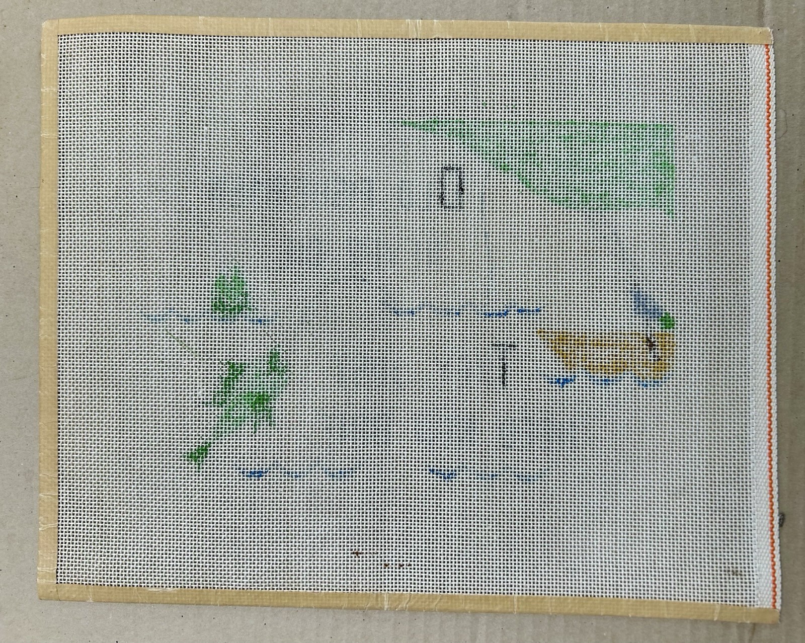 Fisherman Poem Needlepoint Canvas Colorful Pattern Hand Painted Creative Design