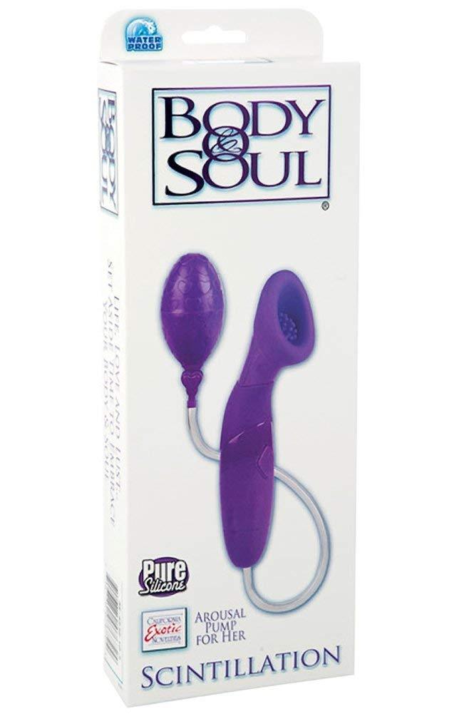Body & Soul Scintillation Vibrating Female Silicone Arousal Pump for Her, Purple