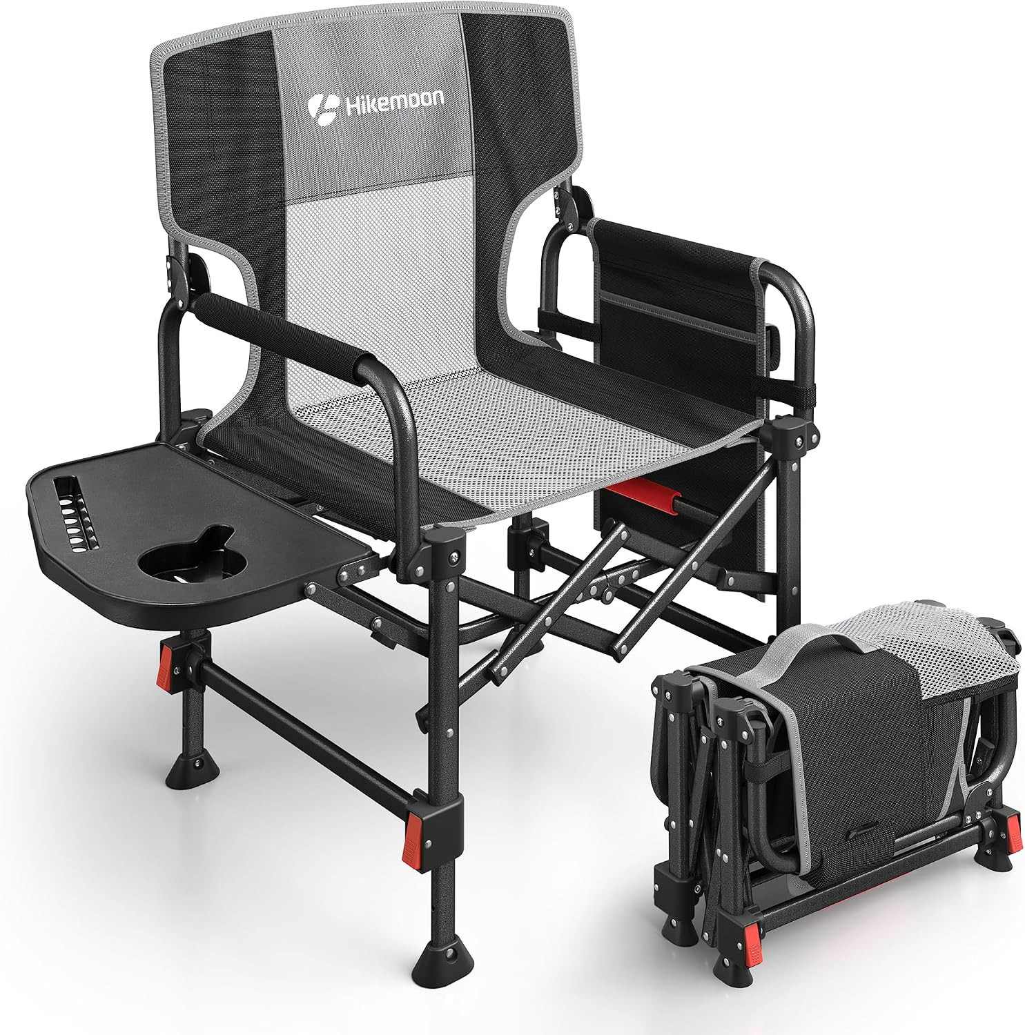 Folding Camping Director Chairs, Oversized Heavy Duty Portable Chair with Adjust