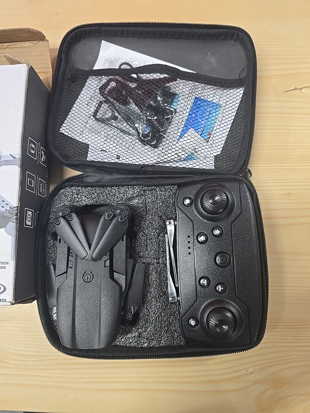 E99 Drone Pro 4K Single Camera with Case in Black