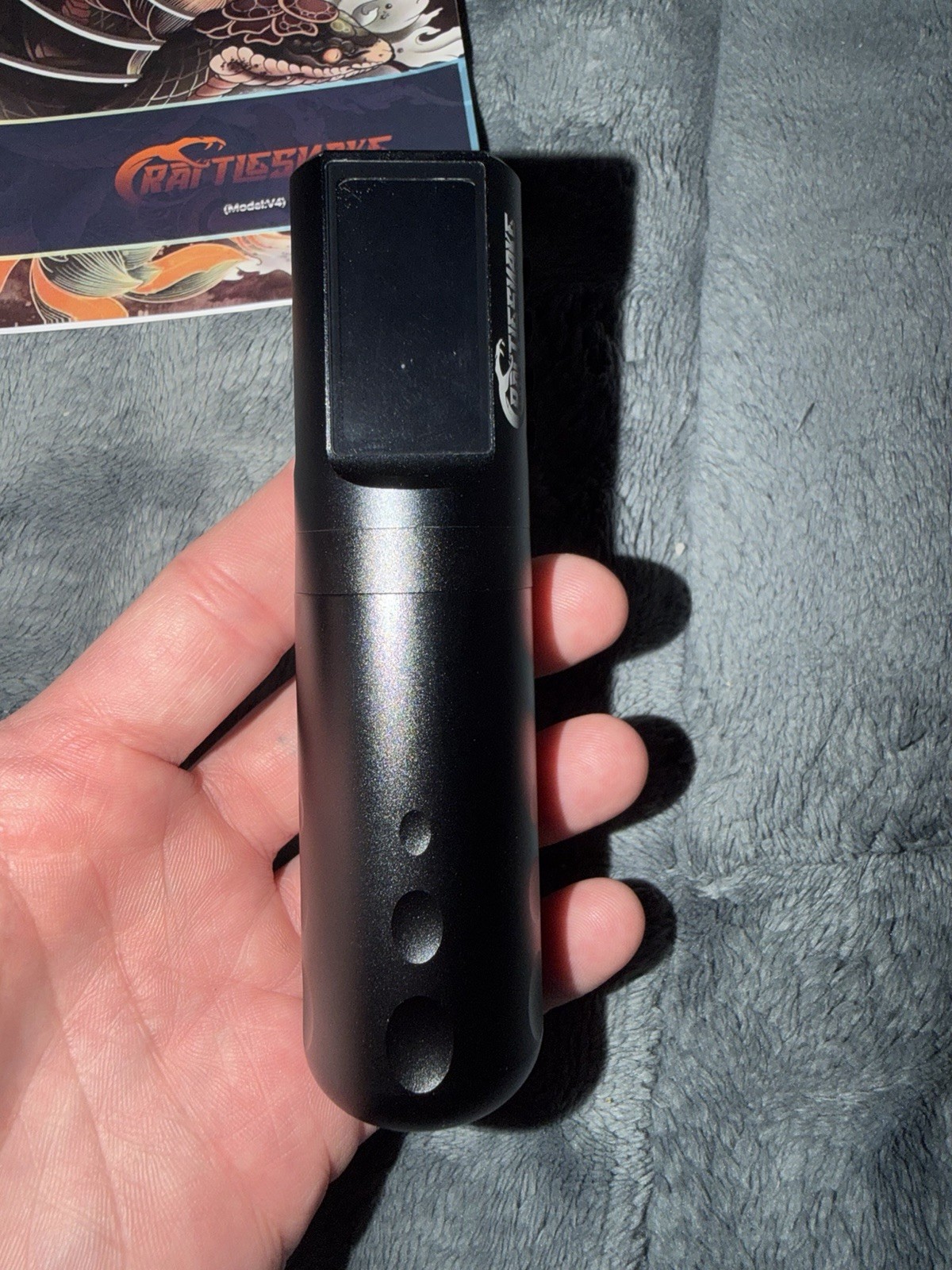 RATTLESNAKE V9 Wireless Tattoo Pen Machine Black Includes Charging Cable