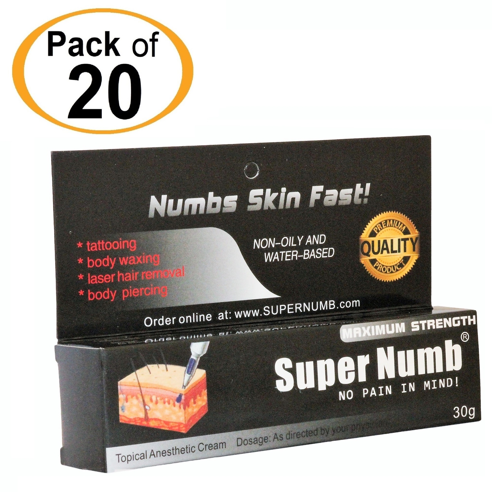 20 X 30g SuperNumb Cream Waxing Laser Tattooing Cream Piercing Skin
