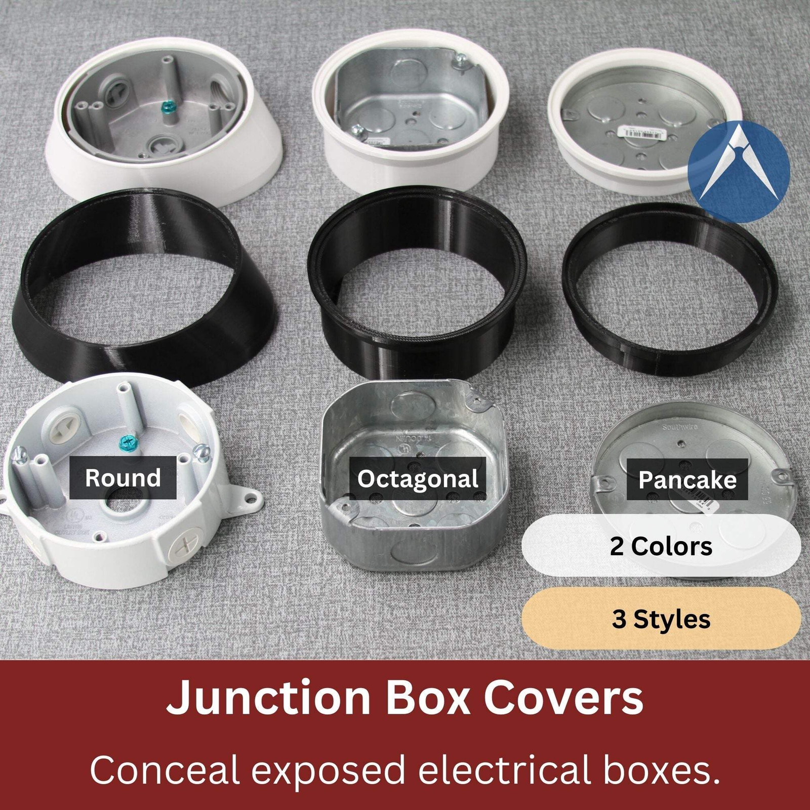 Hide Exposed Junction Boxes with Covers - Exclusively for Alexactly Mounts