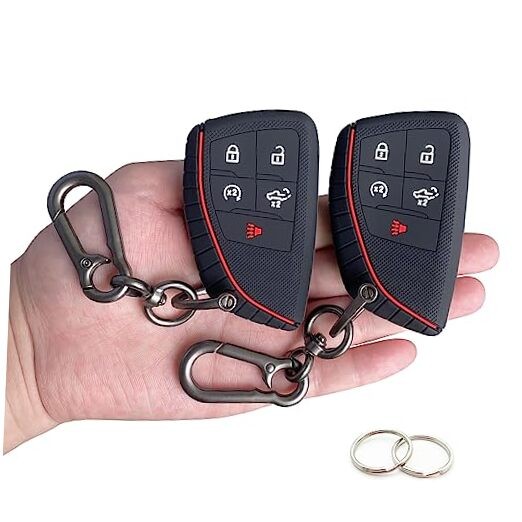 Key Fob Cover for 2022-2025 2026 Chevy Silverado 1500 GMC Black and Black