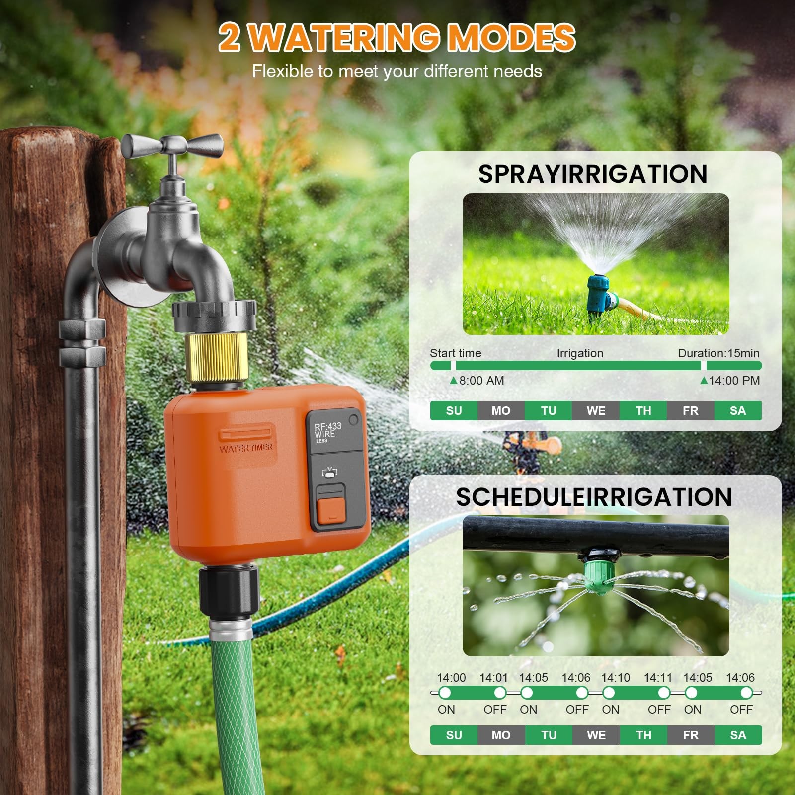 Xinfuture Wifi Water Timer For Garden Hose Smart Sprinkler Timer 984Ft Long