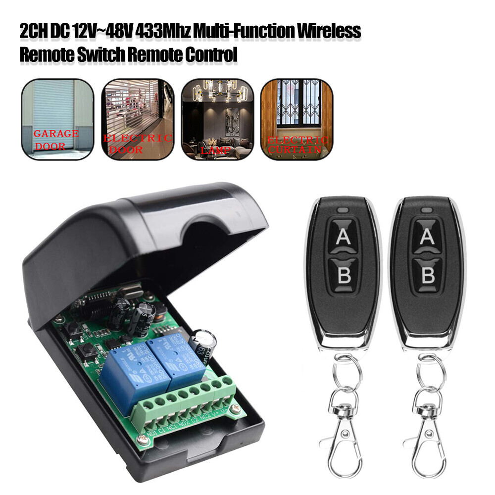12V 2CH Channel Relay RF Wireless Remote Control Switch 2 Transmitter+Receiver
