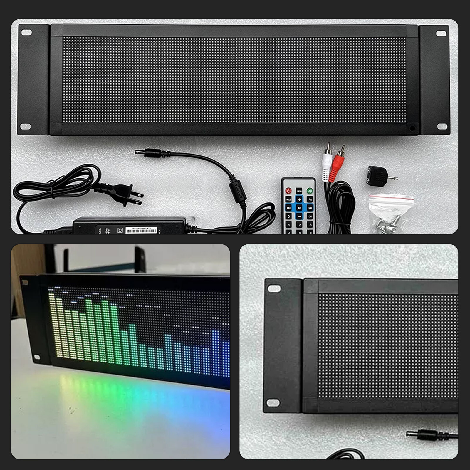 Full Color Music Spectrum Display Rhythm Light 3U with Mounting Bracket
