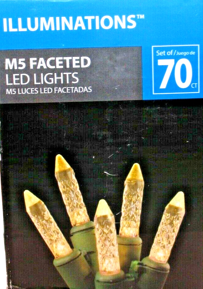 M5 Faceted Led Light Set of 70 Count 15.81 Feet Indoor/Outdoor by Illuminations