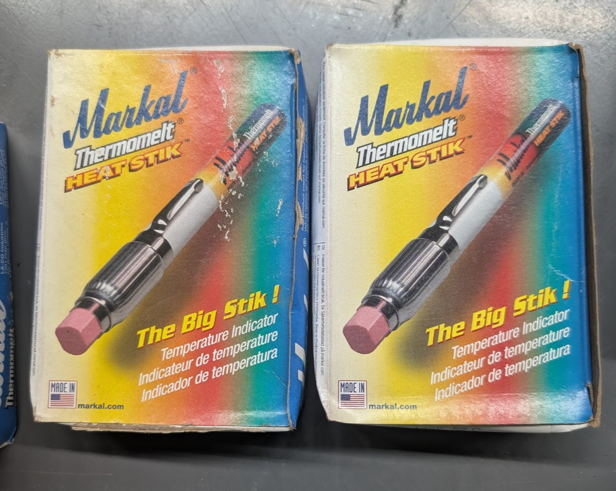 Lot of 24 Markal Thermomelt 125F / 52C Certified Heat Stik 089125 Nuclear Grade
