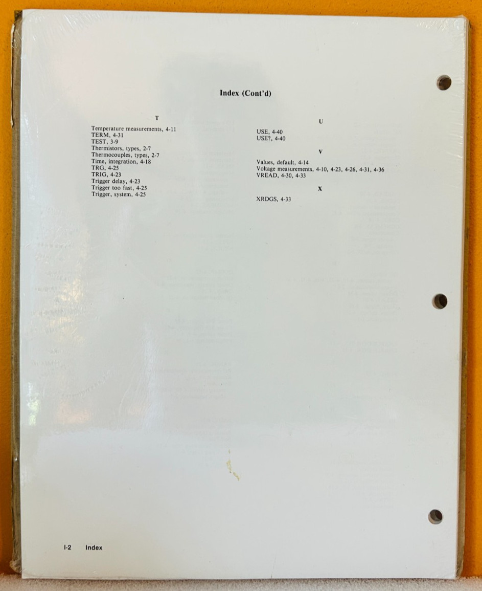 HP 44701-90001 HP 3852A Data Acquisition / Control Unit Programming Manual.
