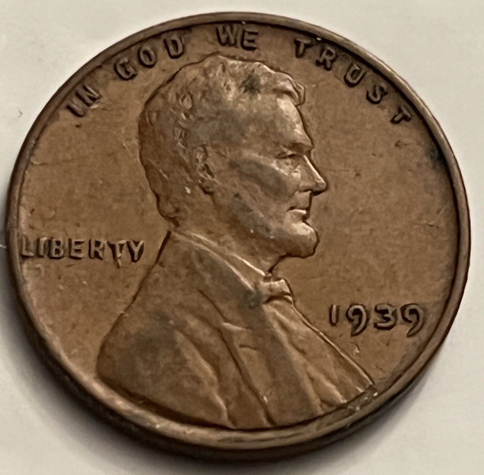 1939 Lincoln Wheat Cent Penny BN588