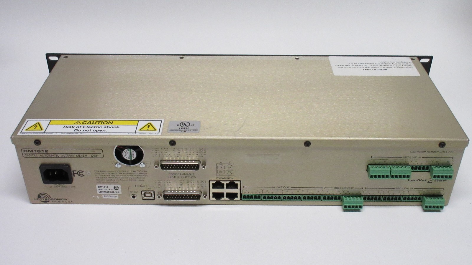 Lectrosonics DM1612 DSP Matrix Digital Automatic Mixer, Power ON and Menu VIDEO!