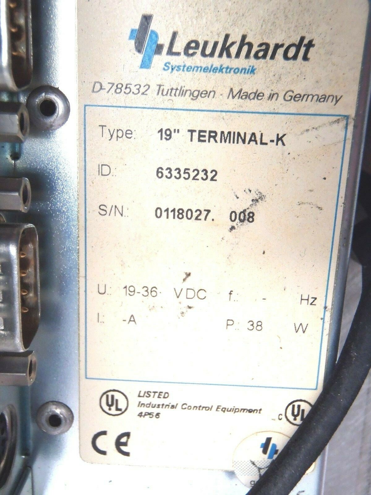Leukhardt 6335232 Terminal-K VGA Interface Panel