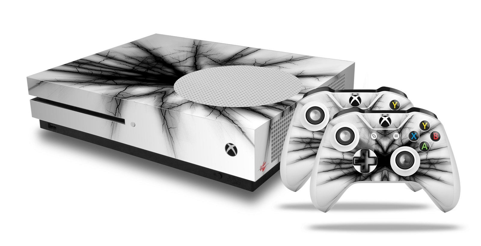 Skin XBOX One S Console Controller Lightning Black
