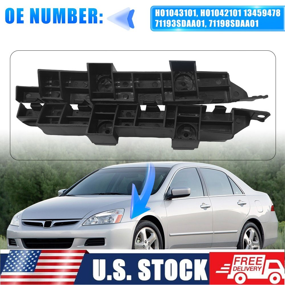 For 2003-2007 Honda Accord Pair Front Bumper Cover Support Brackets