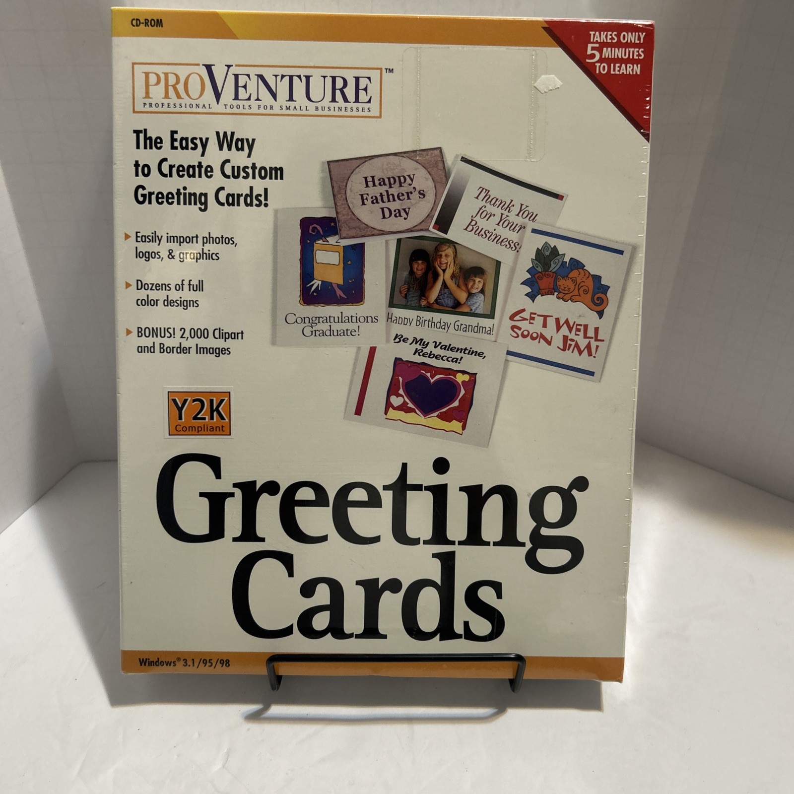 ProVenture VTG Greeting Card Cdrom For Windows 3.1 95/98, Y2K Compliant
