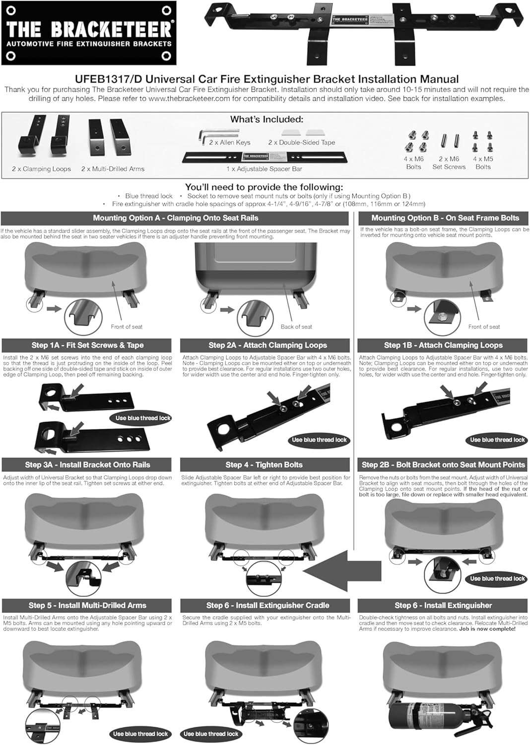 Car Fire Extinguisher Bracket | Fits Most Vehicles