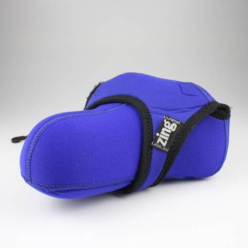 Zing - Reversable Blue/Black Neoprene Slip-On Camera Case Wrap - Zoom
