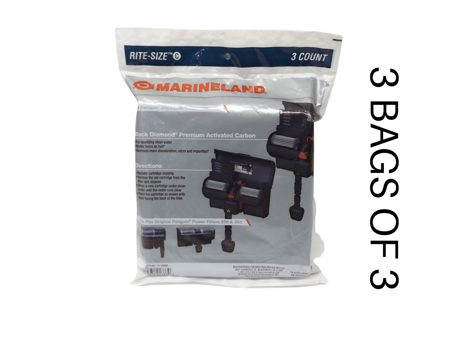 3 Bags of 3 =9 Marineland Penguin PA013303 PA0133-03 Filter Cartridge