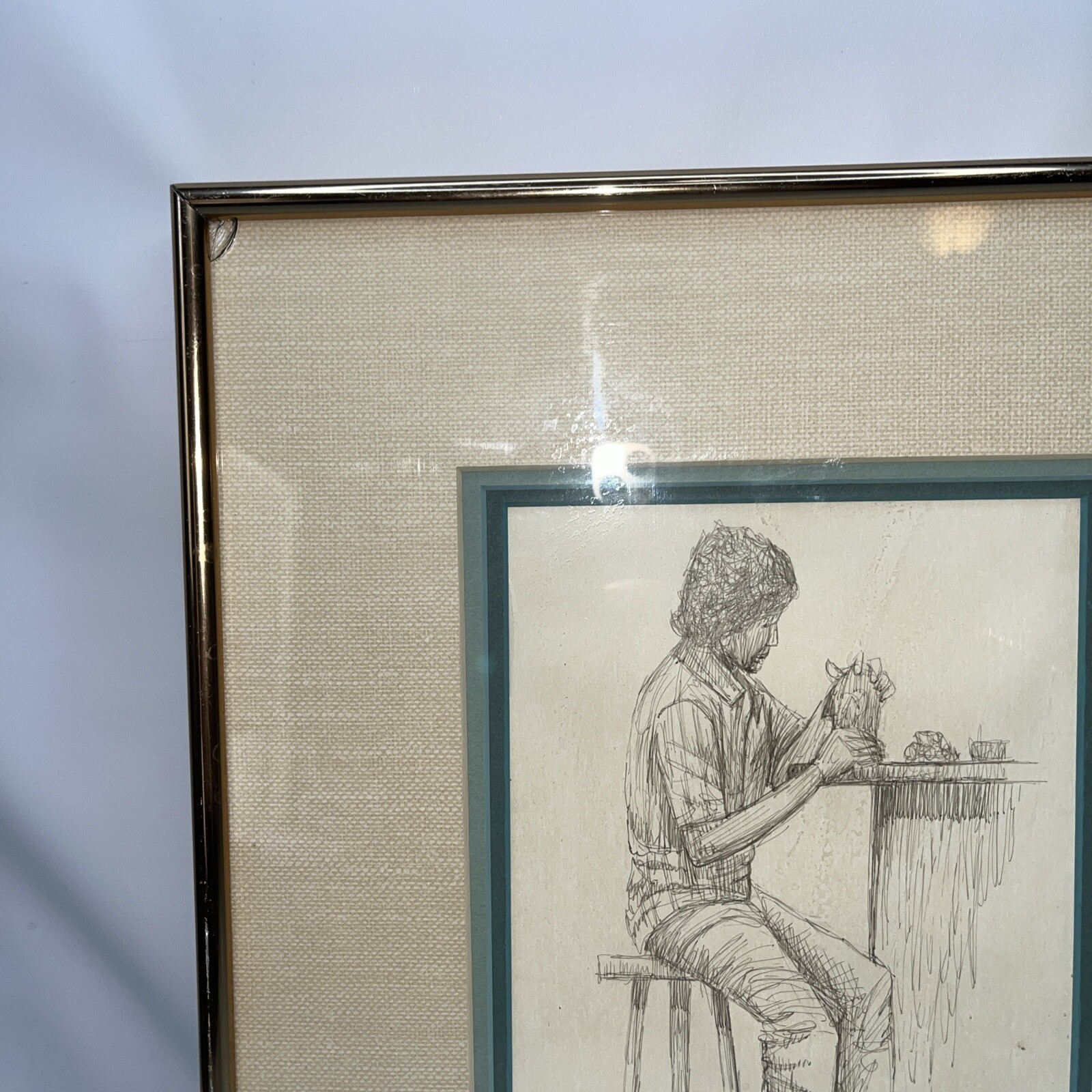 Anthony Cardoso Drawing 1973 Framed Signed Rare Original