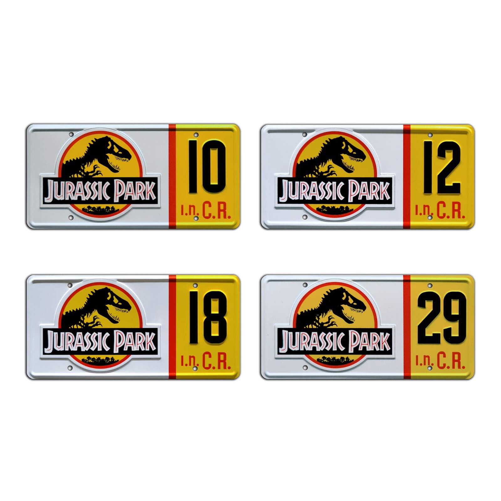 Jurassic Park Jeep Wrangler | #10 #12 #18 #29 | STAMPED Prop License Plate Combo
