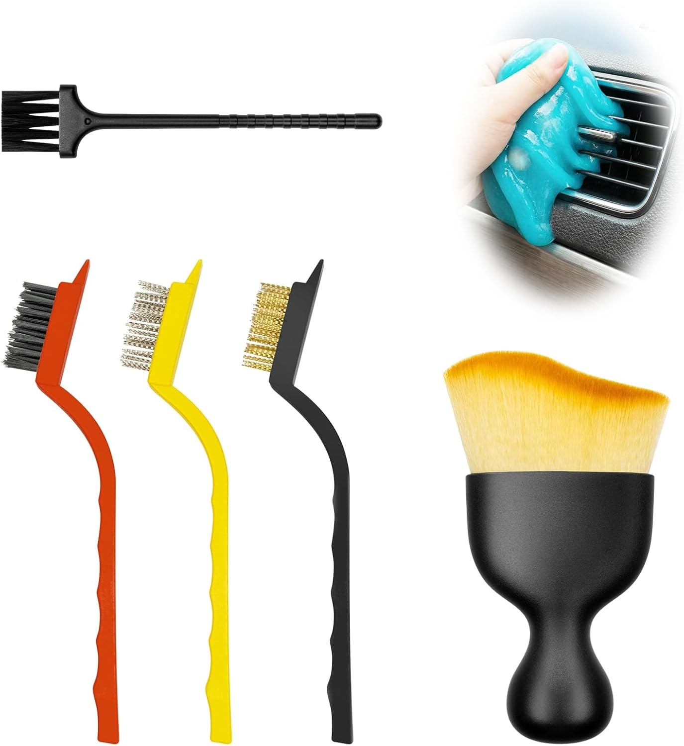 Car Interior Detailing Brush Cleaning Kit, Soft Bristle Dusting Brush,