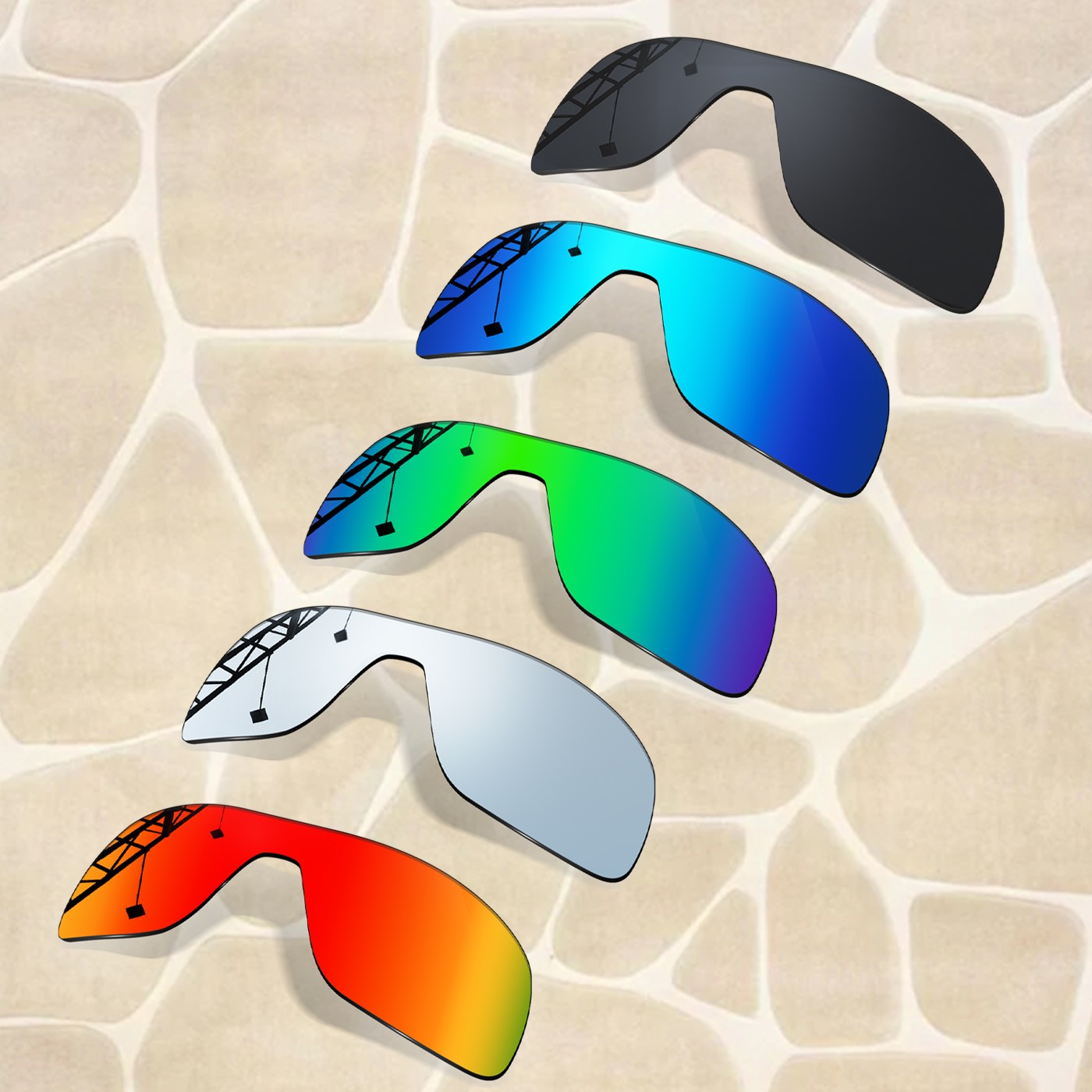 Anti-Scratch Polarized Replacement Lenses for Oakley Turbine Rotor OO9307 Frame