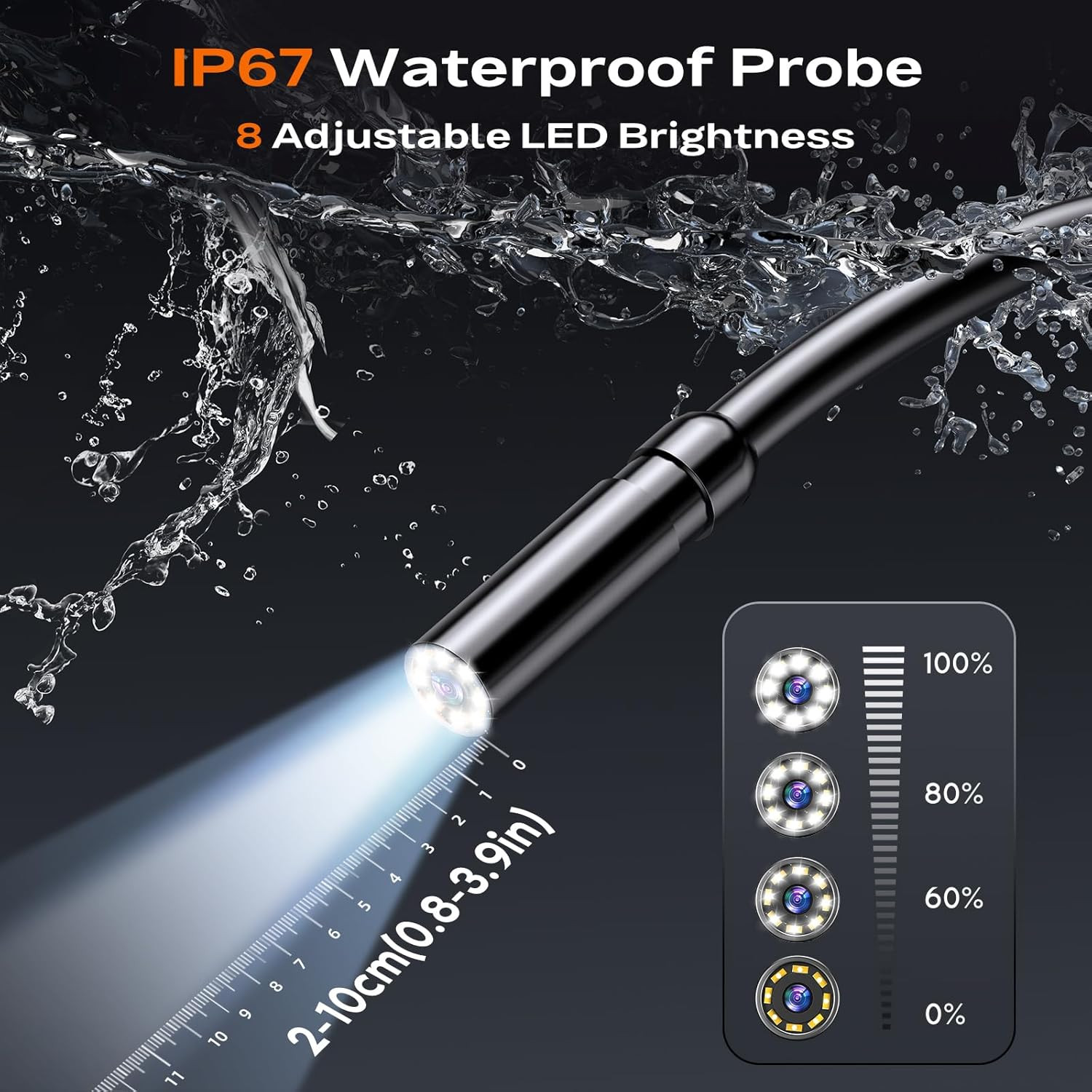 Endoscope Camera with Light, Handheld Borescope with 4.3" IPS Screen, 1080P H...