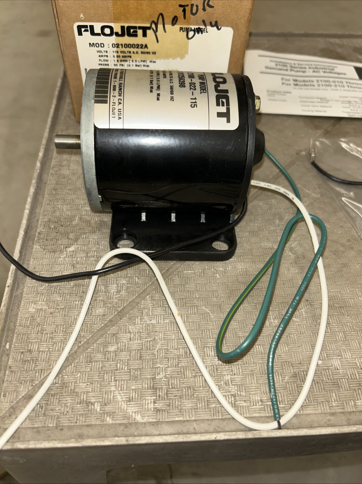 Flojet Motor For Pump Model 2100-022-115