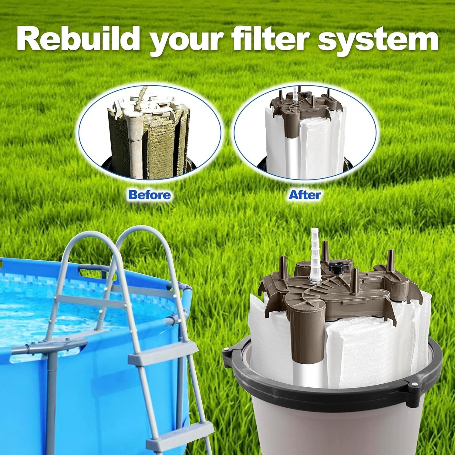 DEX2420DC Filter Element Cluster Assembly Replacement for Hayward 24 sq.ft. Pro-