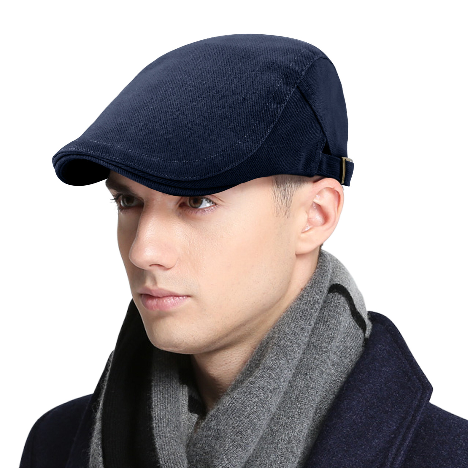 Men Ivy Hat Classic Solid Cotton Gatsby Cap Golf Driving Sun Flat Cabbie Newsboy