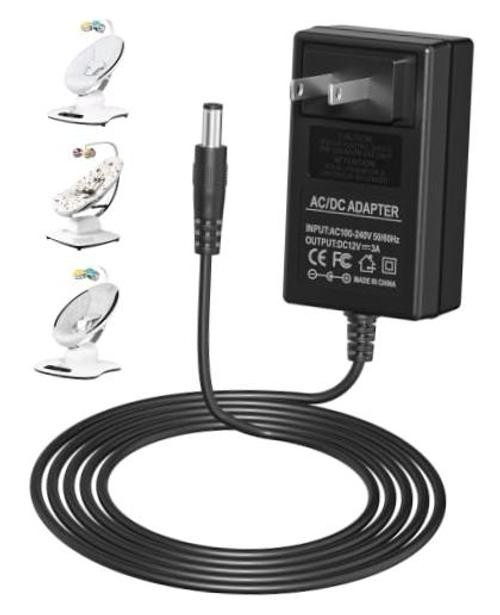 Power Cord,  12V 3A Replacement Adapter, 3 Meters Durable Charging Cable, Black