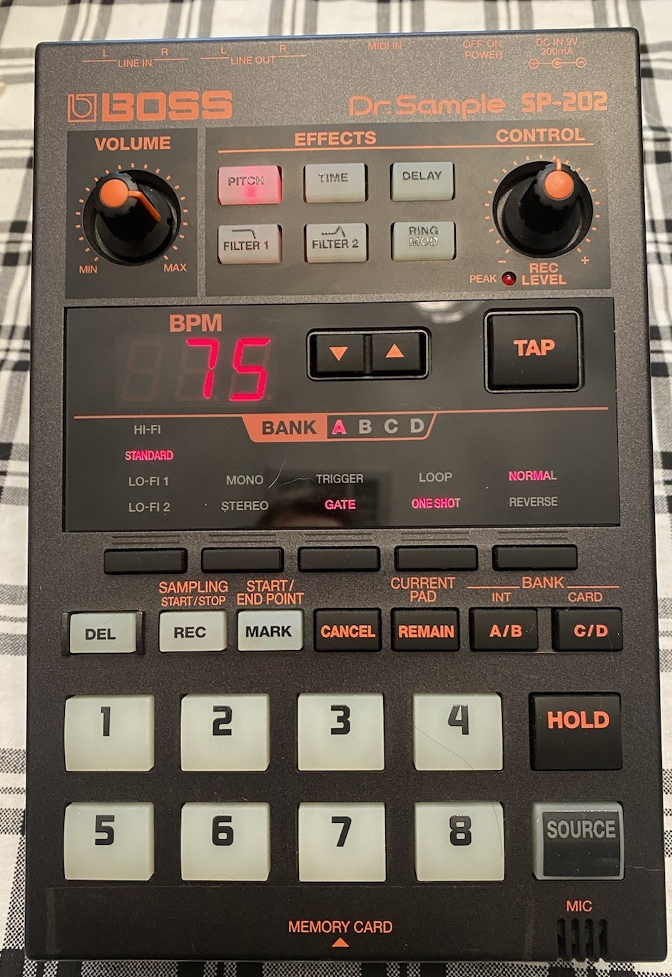 Boss Dr. Sample SP-202 Vintage Sampler Lo-Fi Drum & Vocal Sampling Made In Japan