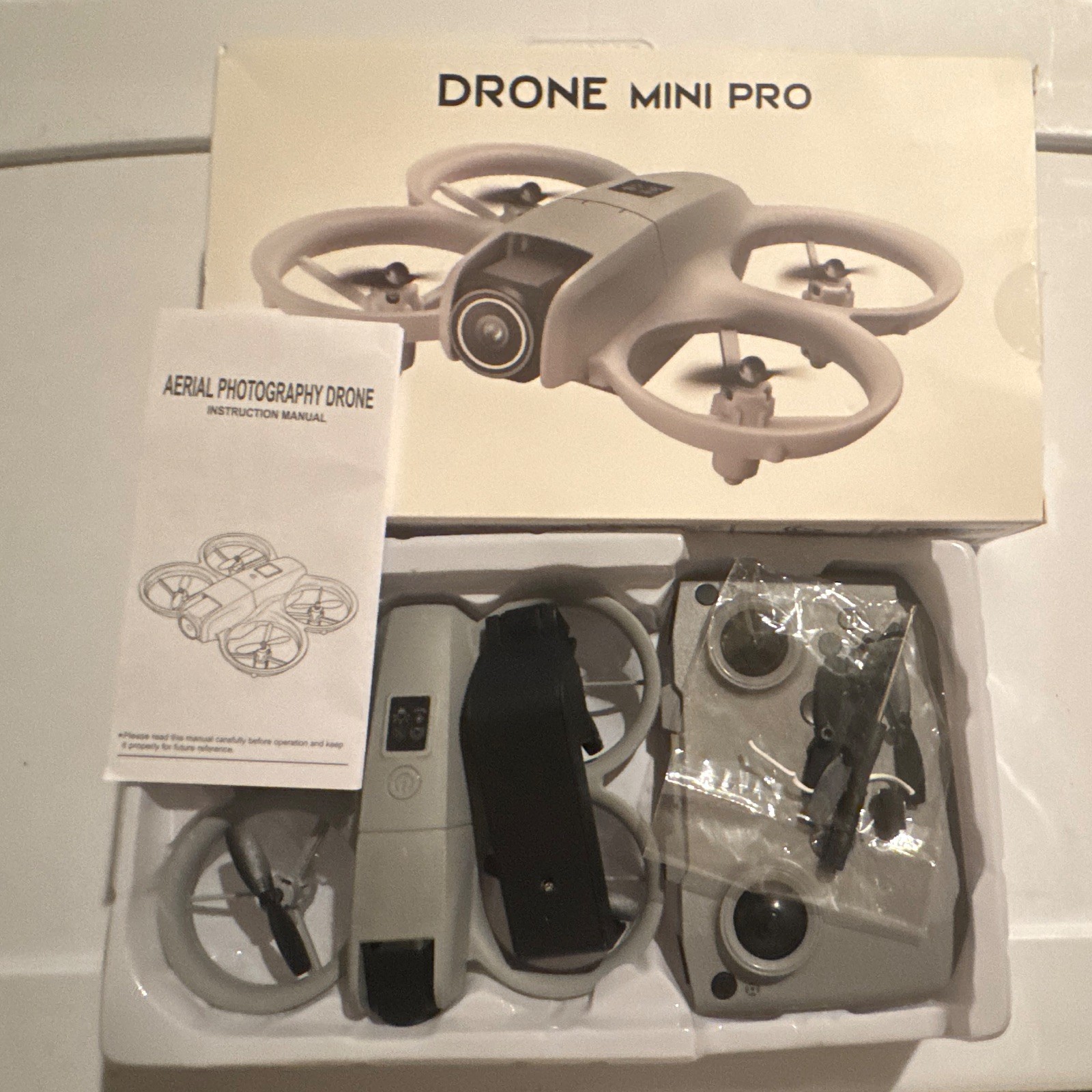 Mini Pro Quadcopter Drone with Camera, Remote Controller & Manual, Gray
