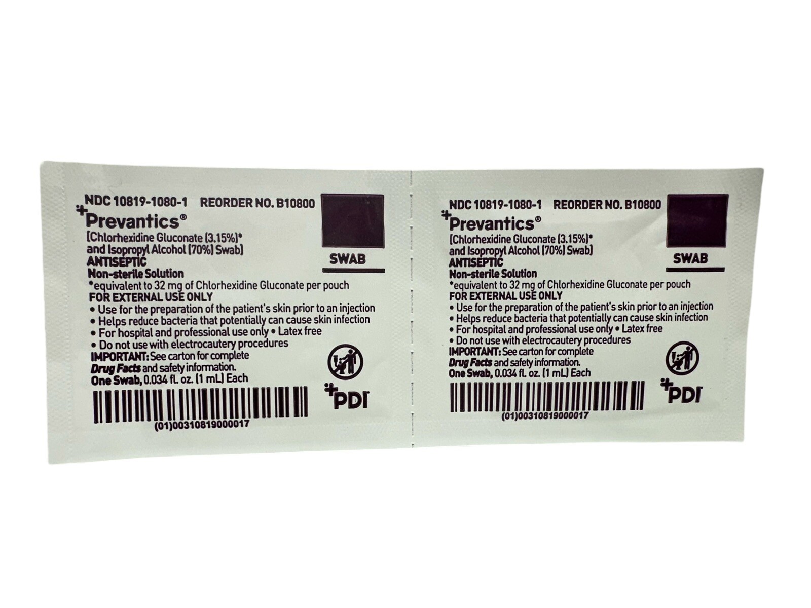 Prevantics Antiseptic Swabs 100 Pack - 07/2024