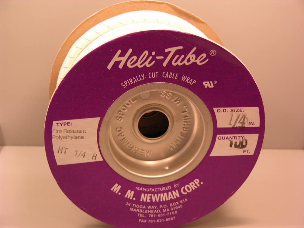 100 Ft MM Newman Heli-Tube HT 1/4-R 1/4" Fire Resistant Polyethylene Cable Wrap