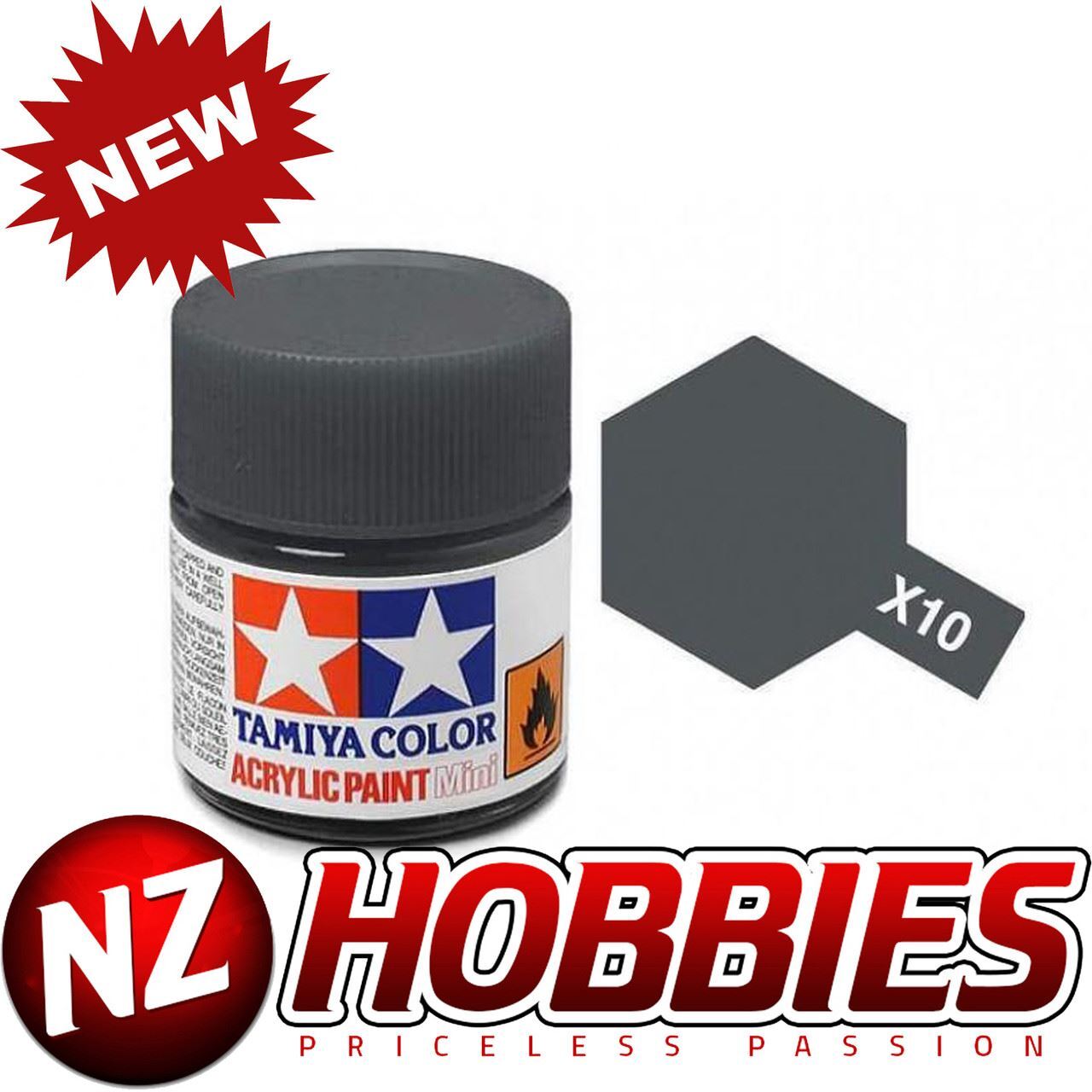 TAMIYA TAM81510 Acrylic Mini X10, Gun Metal