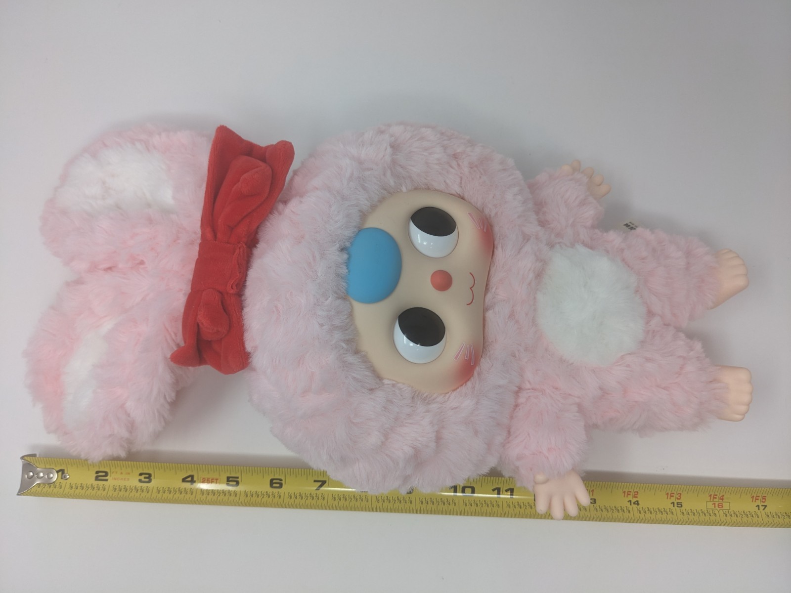 BB3 Baby Three 400% Big Baby Plush Doll Pink Bunny Red Bow Boba Eyes Rare No Box
