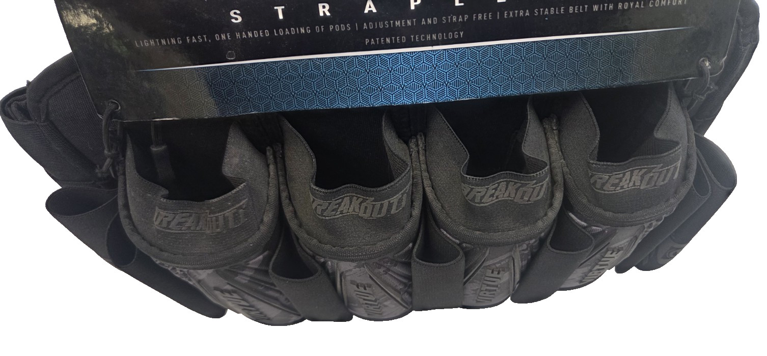 Virtue Paintball Breakout V2 4+7 Strapless Padded Pod Harness Pack Graphic Black