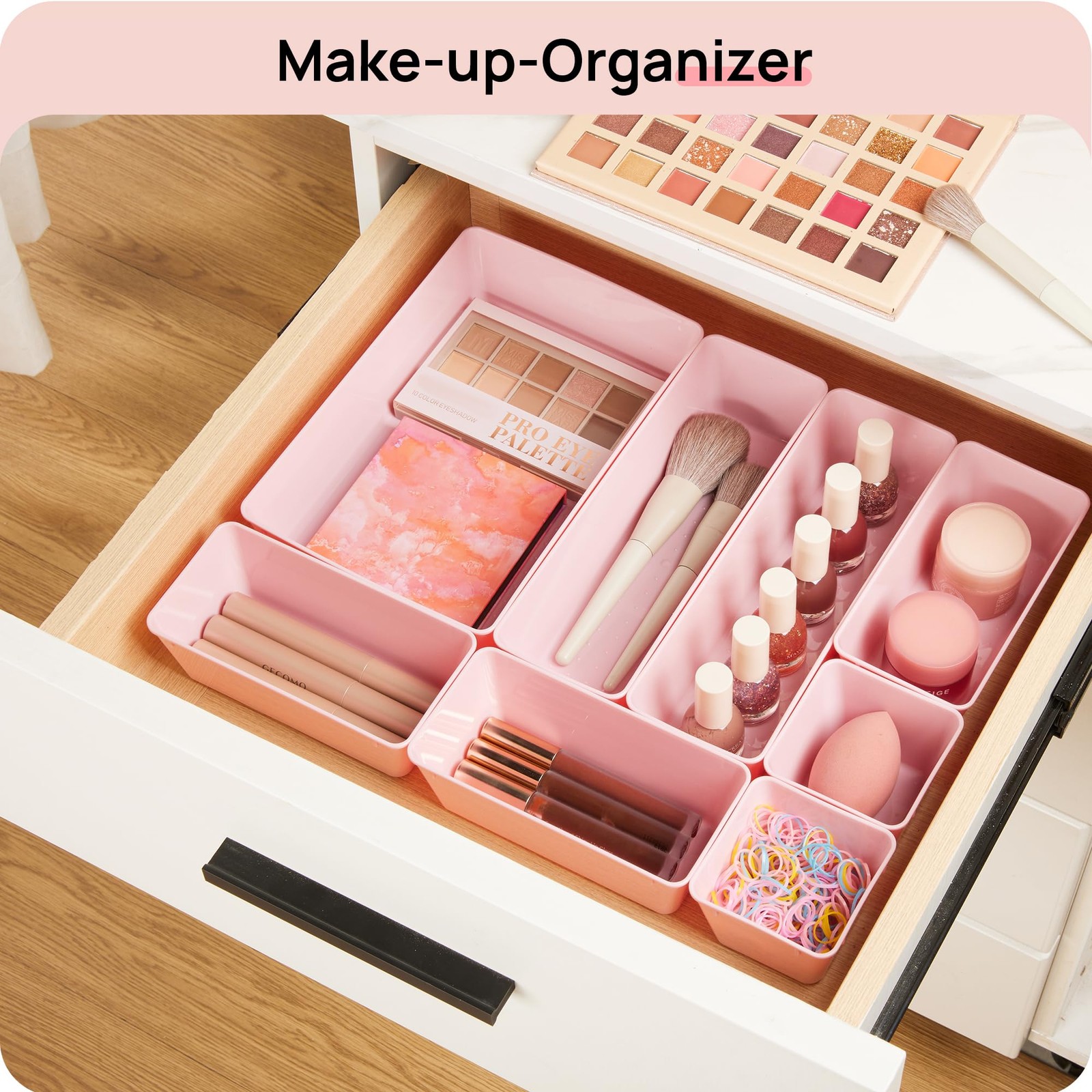 25 PCS Plastic Drawer Organizers Set, 4-Size Versatile Bathroom and Vanity Dr...