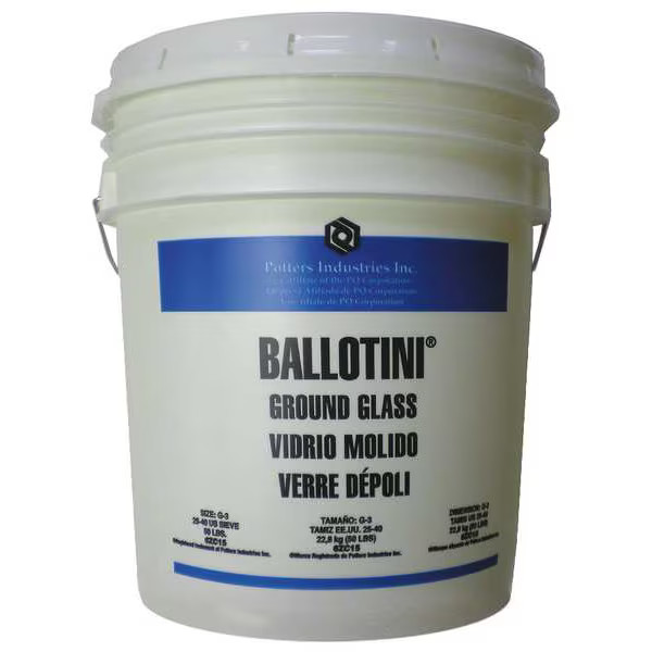 Ballotini Ground Glass Blast Media, 53 lb, Pail G3 (25-40) Ballotini G3 (25-40)