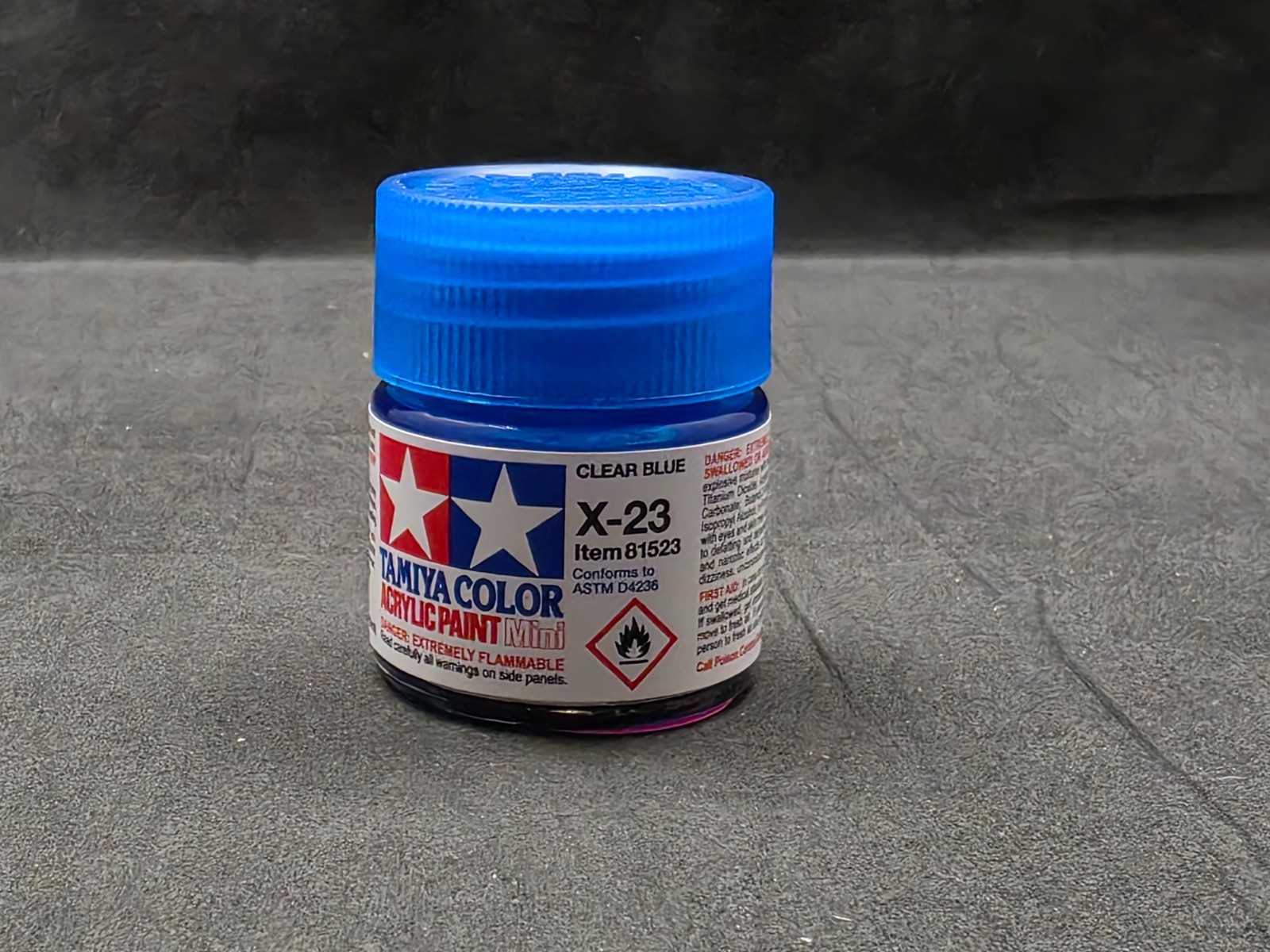Tamiya X-23 Clear Blue Acrylic Paint 10ml Mini Bottle 81523