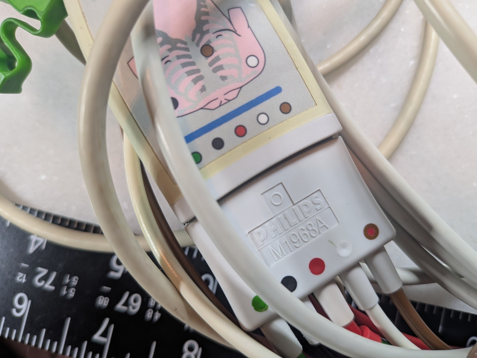 Philips M1968A 5-Lead ECG Cable with Grabber Connectors